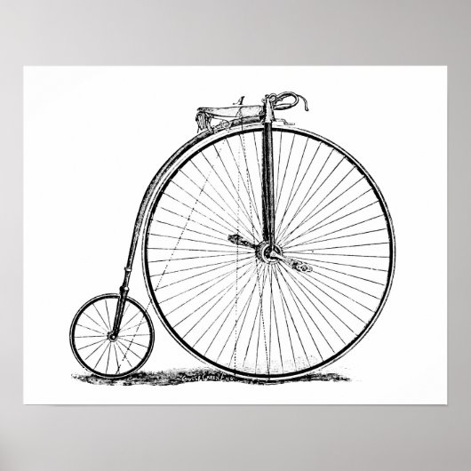Hochrädriges Fahrrad Penny Farthing Poster (Vorne)