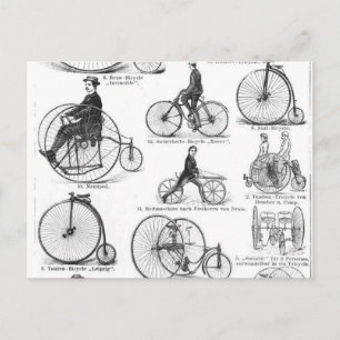 Hochrädriges Fahrrad Penny Farthing Postkarte