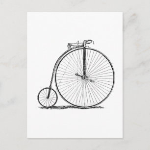 Hochrädriges Fahrrad Penny Farthing Postkarte