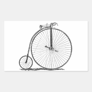 Hochrädriges Fahrrad Penny Farthing Rechteckiger Aufkleber