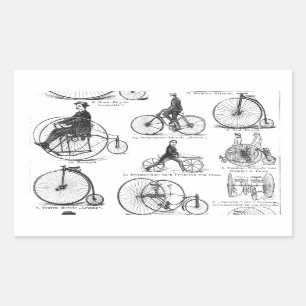 Hochrädriges Fahrrad Penny Farthing Rechteckiger Aufkleber