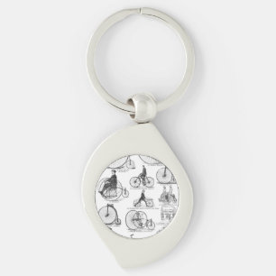 Hochrädriges Fahrrad Penny Farthing Schlüsselanhänger