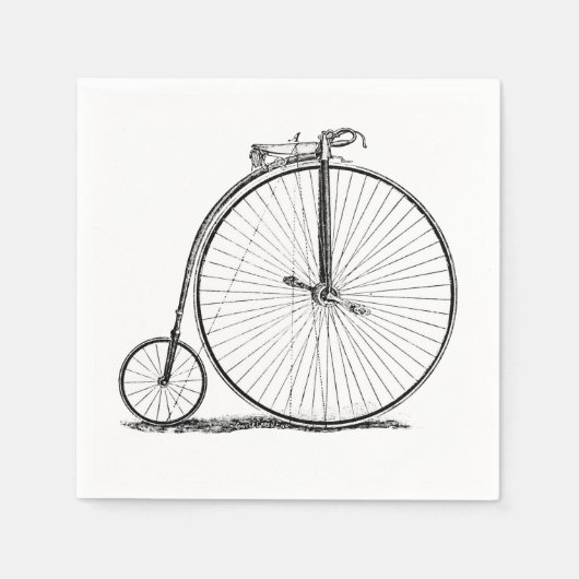 Hochrädriges Fahrrad Penny Farthing Serviette (Vorderseite)