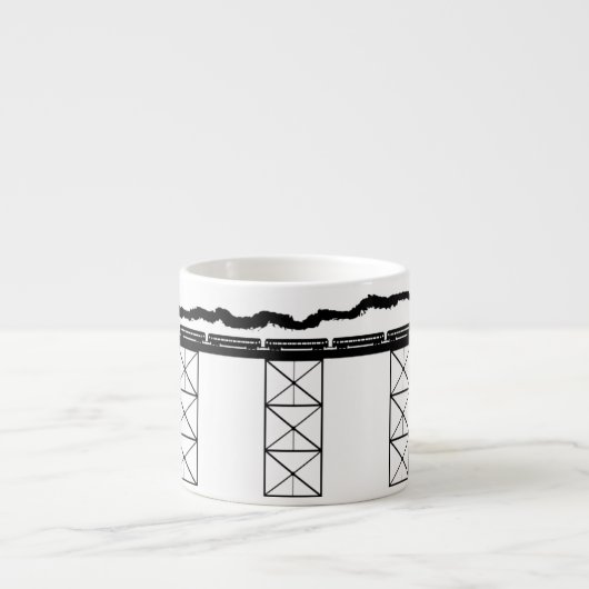 Hochrangige Brücke mit Überfahrt-Dampf-Lokomotive Espressotasse (Vorderseite)