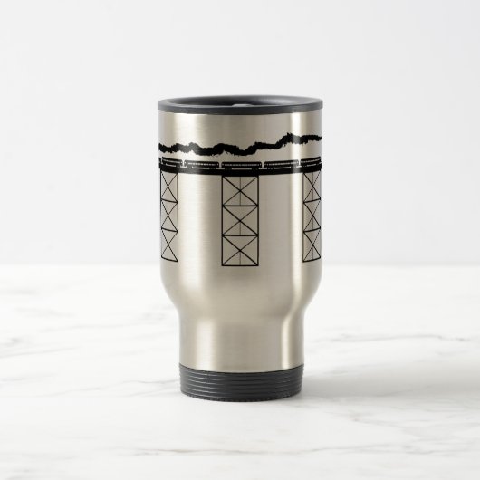 Hochrangige Brücke mit Überfahrt-Dampf-Lokomotive Reisebecher (Mittel)