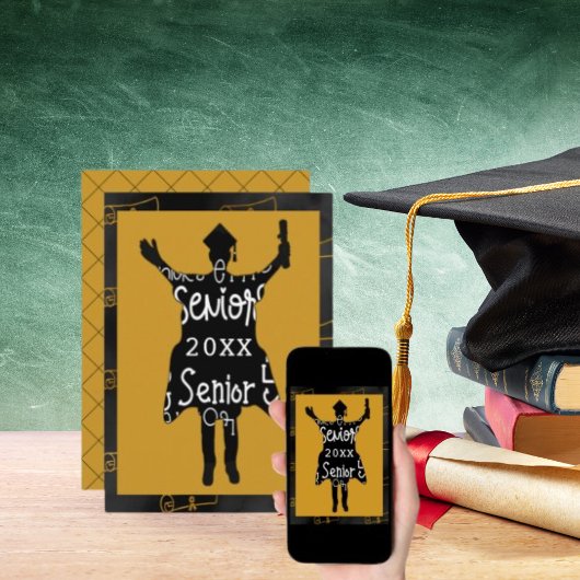 Hochrangige Silhouette Gold Party Celebration Einladung