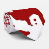 Hochrot auf Weiß Krawatte (Gerollt)