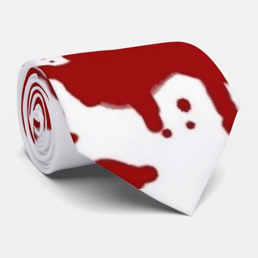 Hochrot auf Weiß Krawatte (Gerollt)