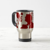 Hochrot auf Weiß Reisebecher (Vorderseite Links)