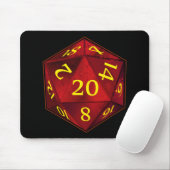 Hochrot und GoldD&D d20 FEUER die Mousepad (Mit Mouse)