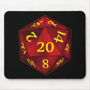 Hochrot und GoldD&D d20 FEUER die Mousepad