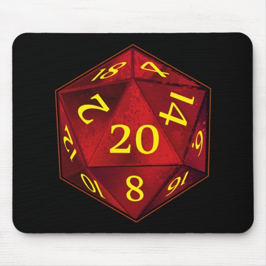 Hochrot und GoldD&D d20 FEUER die Mousepad (Vorne)