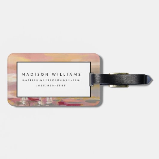 Hochrot-Wellen Gepäckanhänger (Rückseite horizontal)