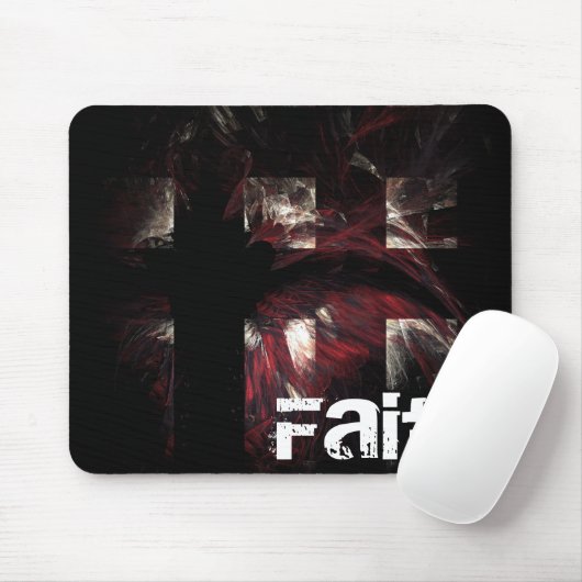 Hochrote Kreuze - Glaube Mousepad (Mit Mouse)