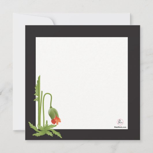 Hochrote Mohnblumen-Paar-Polterabend-Einladung Einladung (Rückseite)