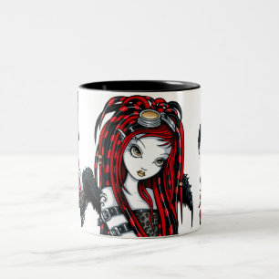 "Hochrote" rote TätowierungCyber Goth Engels-Tass Zweifarbige Tasse