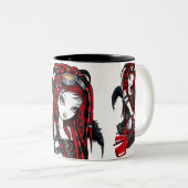 "Hochrote" rote TätowierungCyber Goth Engels-Tasse Zweifarbige Tasse (VorderseiteRechts)