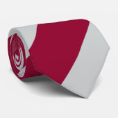 Hochrote und graue Diagonal-Gestreifte Krawatte (Gerollt)