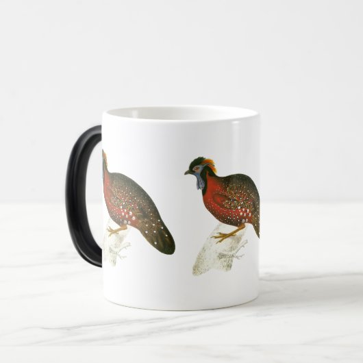 Hochroter gehörnter Fasan Verwandlungstasse (Vorderseite Links)