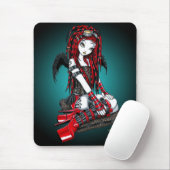 "Hochroter" roter TätowierungCyber Goth Engel Mousepad (Mit Mouse)