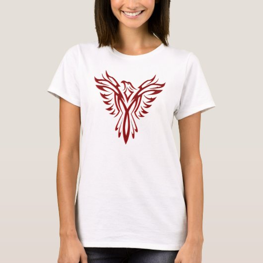 Hochrotes Phoenix-Steigen T-Shirt (Vorderseite)