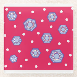 Hochrotes Rosa mit Hexagon-Glasgetränk-Untersetze Glasuntersetzer