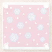 Hochrotes Rosa mit Hexagon-Glasgetränk-Untersetzer Glasuntersetzer (Rückseite)