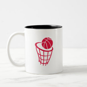 Hochrotes Rot-Basketball Zweifarbige Tasse