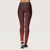 Hochrotes Rot Ombre Drache-Skala-Muster Leggings (Rückseite)