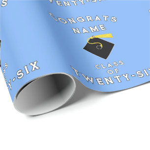 Hochschulabschluss-Geschenk 2026 Hellblau Geschenkpapier