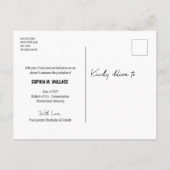 Hochschulabschluss in Foto 2024 Ankündigungspostkarte (Rückseite)