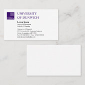 Hochschulart - Deep Purple Visitenkarte (Vorne/Hinten)