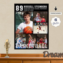 Hochschulbasketball-Abschlussball-Fotocollage