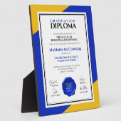 Hochschuldiplom der Blue Gold School Uni Fotoplatte (Seite)