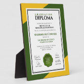 Hochschuldiplom der Green Gold School Uni Fotoplatte (Seite)