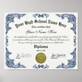 Hochschuldiplom, GED-Zertifikat Poster