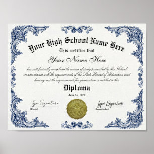 Hochschuldiplom, GED-Zertifikat Poster