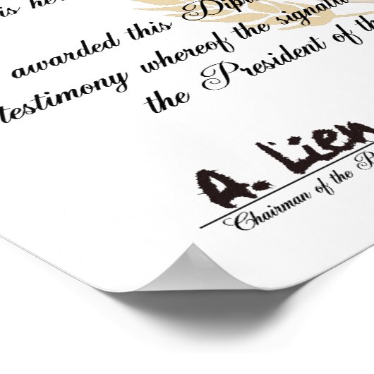 Hochschuldiplom Poster (Ecke)