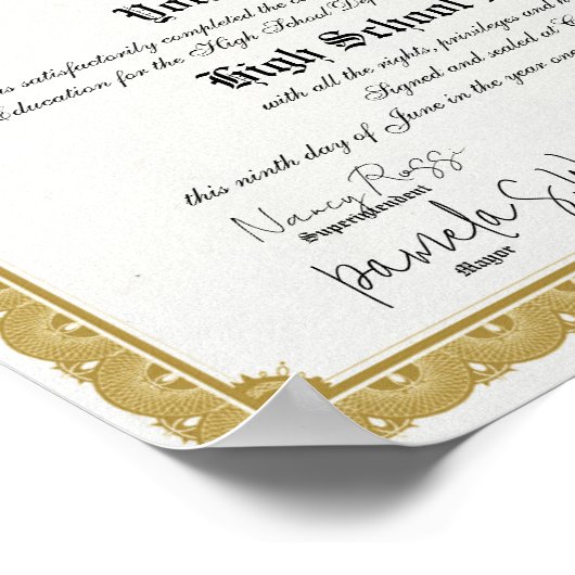 Hochschule Gold Border Hochschule Poster (Ecke)