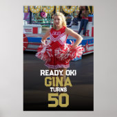 Hochschule oder Uni Cheerleader Birthday Poster (Vorne)