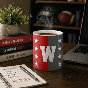 Hochschulfarben Scharlachrot und Dunkelgrau Monogr Kaffeetasse