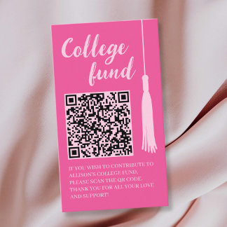 Hochschulfonds Rosa Quaste Geschenk QR-Code Abschl Begleitkarte