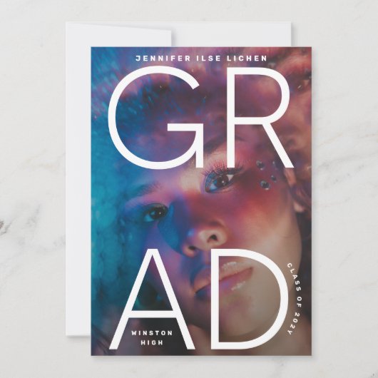 HOCHSCHULGRAD | Weißer feiner Foto Ankündigung (Vorderseite)