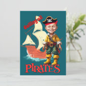 Hochsee-Erlebnis - Piratenschiff Einladung (Stehend Vorderseite)