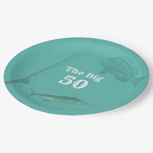 Hochseefischerei Geburtstagsparty Pappteller (Schrägansicht)