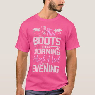Hochseefischerei mit Stiefeln morgens T-Shirt