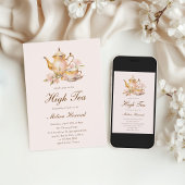 Hochseitiges Pastell Rosa Brautparty Einladung