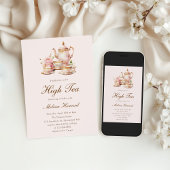 Hochseitiges Pastell Rosa Brautparty Einladung