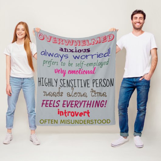HOCHSENSITIVE PERSON Gemeinsame Merkmale Word druc Fleecedecke (Beispiel)