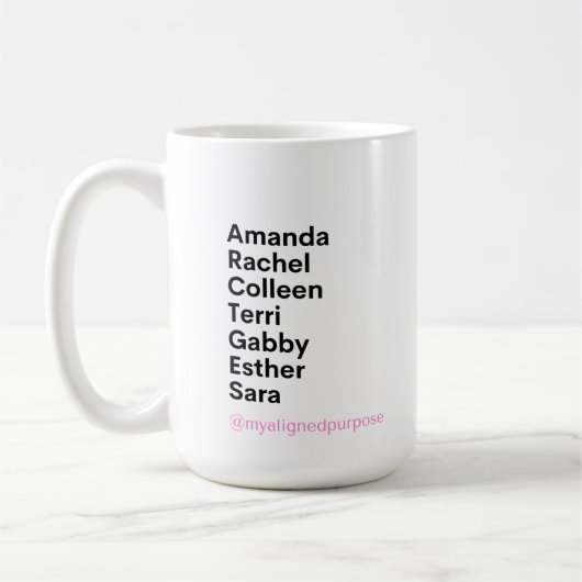 Hochsichtliche Tasse für Frauen (Links)